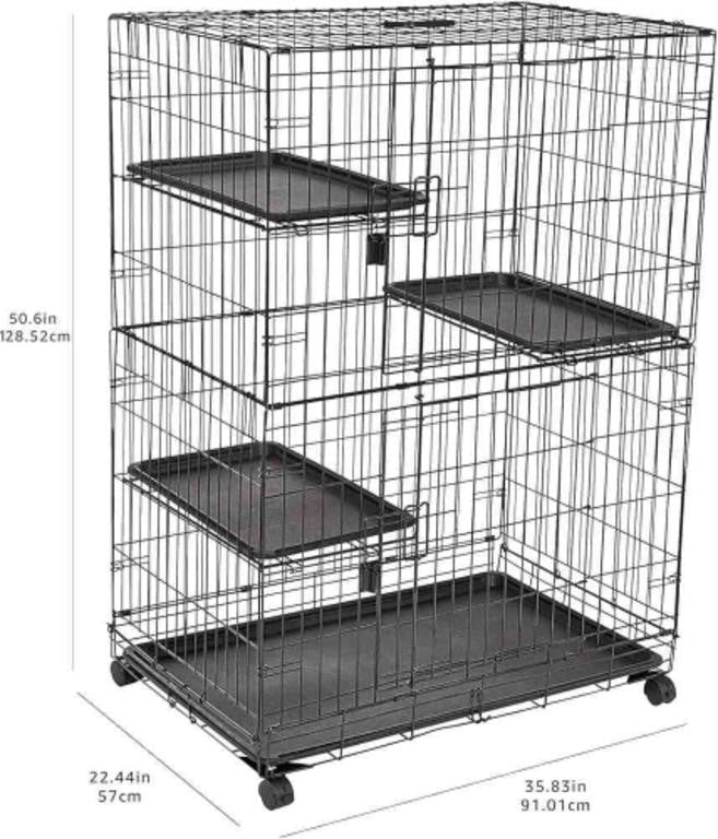 Amazon Basics Large 3-Tier Cat Cage Playpen Bo