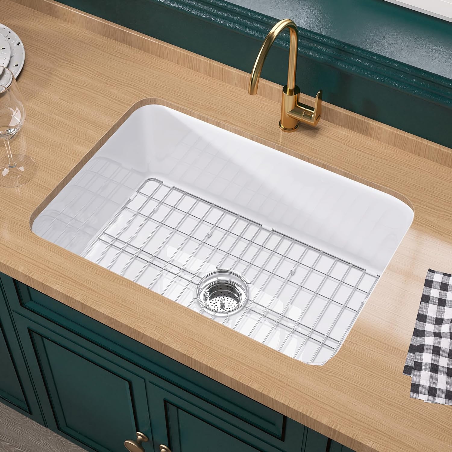 Miuara Undermount Small Single Bowl, MH-271910-W, 27"x 19", White