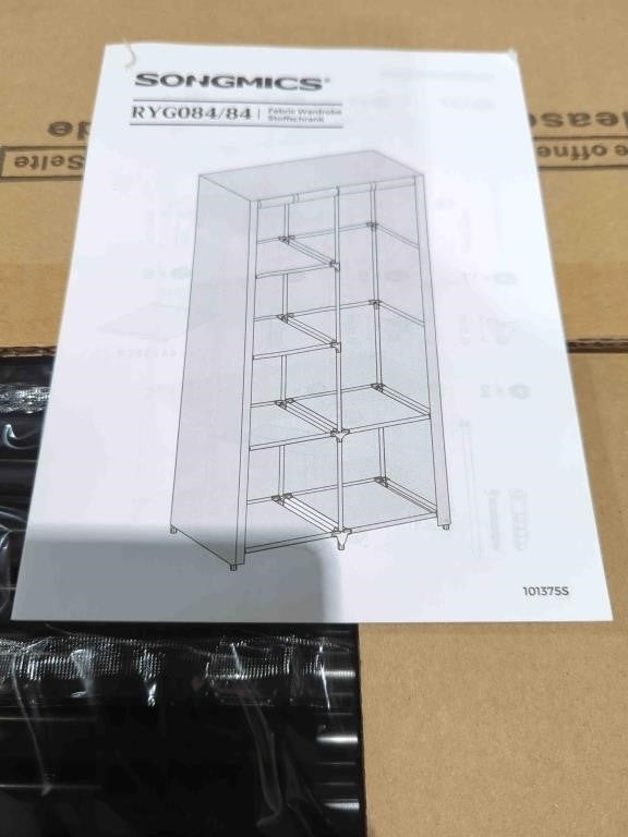 SONGMICS Portable Closet, Wardrobe Closet Organizer, Dark Blue URYG084102