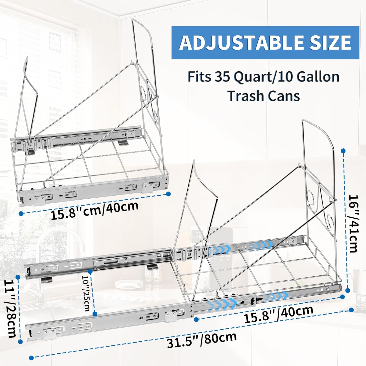 ITHWIU Pull Out Trash Can Under Cabin