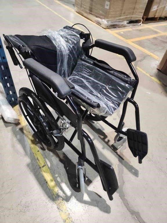 Portable Wheelchair With Foot Stand, Blac