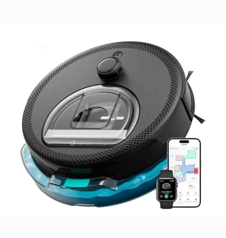 Lefant LiDAR Robot Vacuum and Mop, WiFi/Alexa/APP, Hard Woods & Carpets, M330 Pro, Black