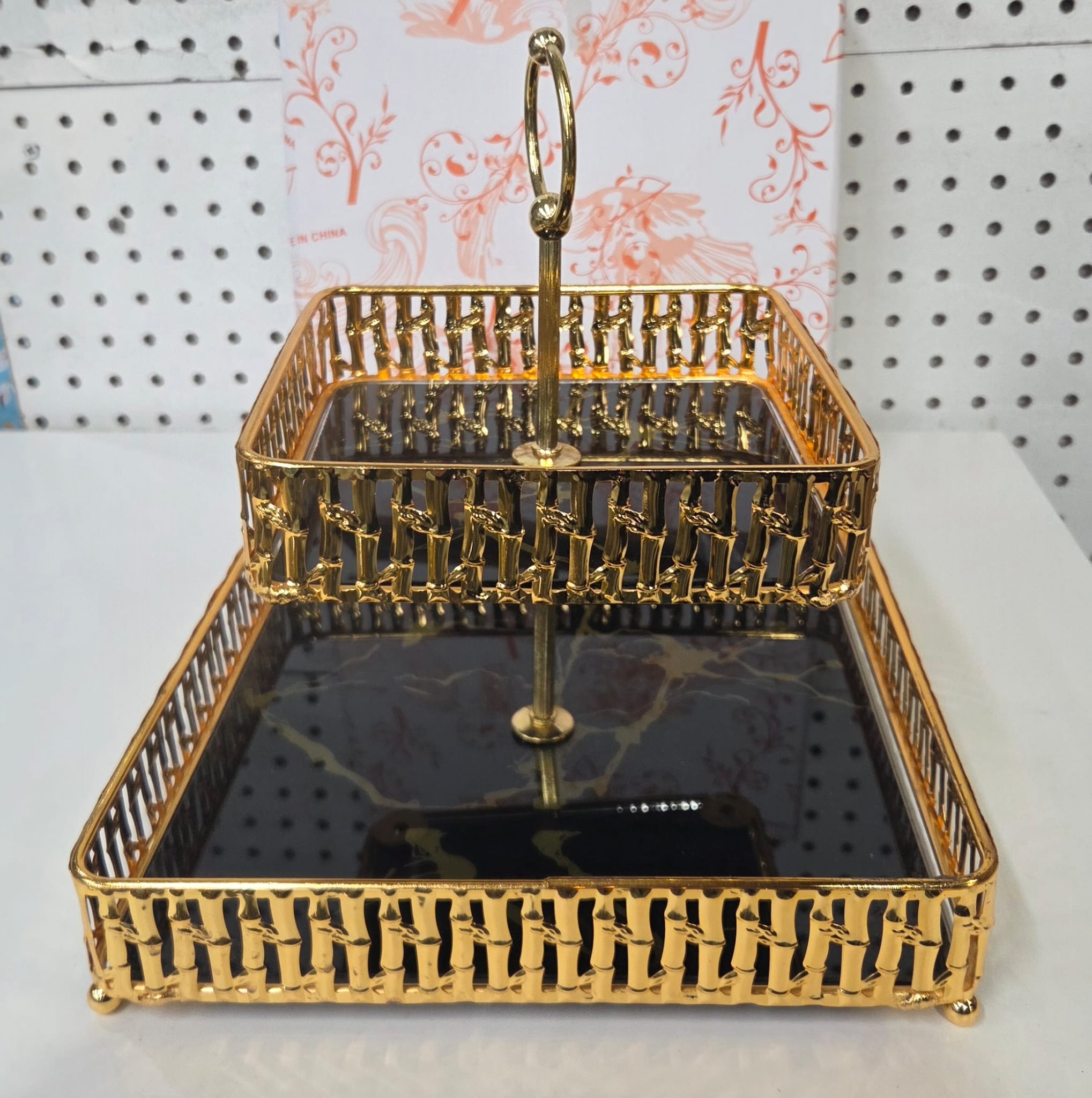 Modern Decorative Tray Black and Gold