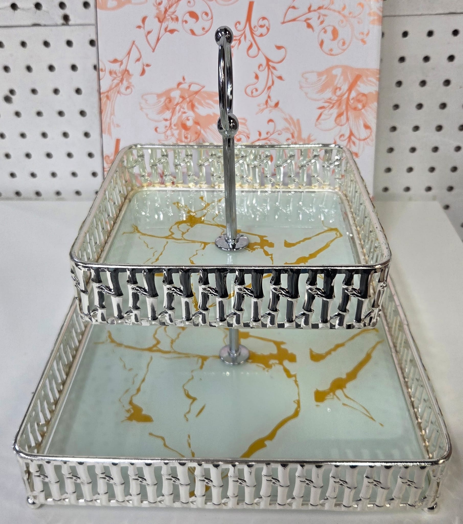 Modern Decorative Tray Gold & White