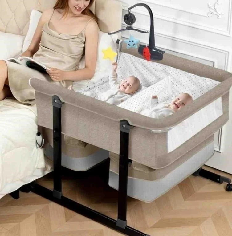 Twin Bassinet with Music Toys & Mosquito