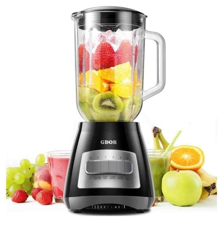GDOR Blenders for Smoothies, 52 Oz Glass Jar Smoothie Blender,