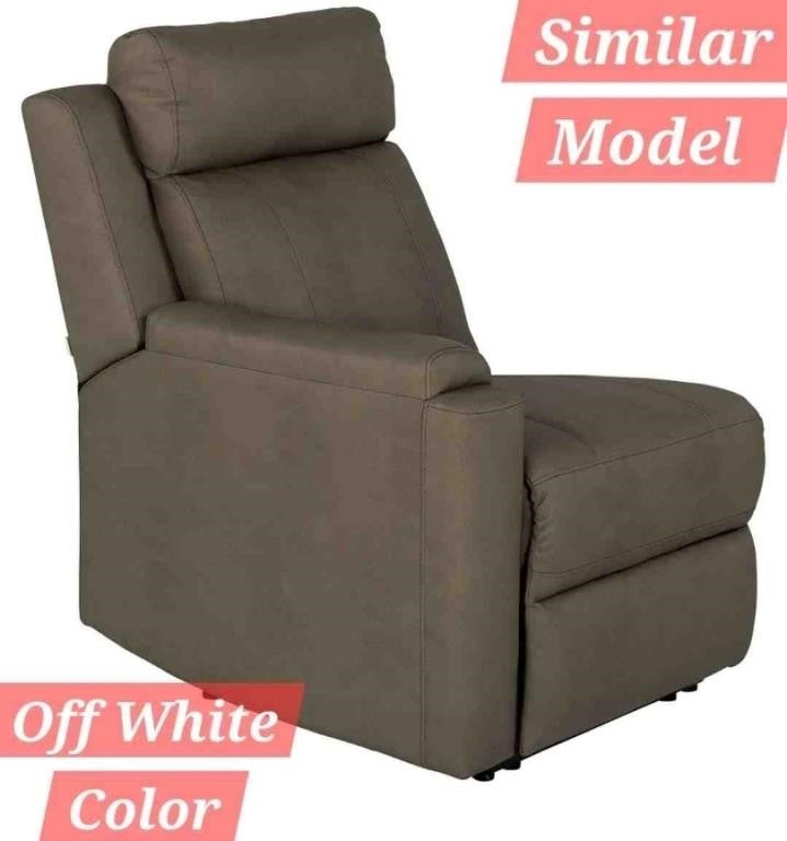 Power Laf Reclining Sectional Piece Couch, Off White