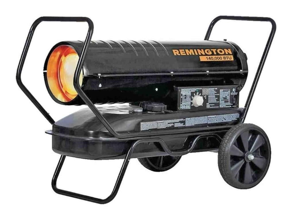 Remington 140,000 BTU Kerosene/Diesel Heater, REM-140T-KFA-B, Black
