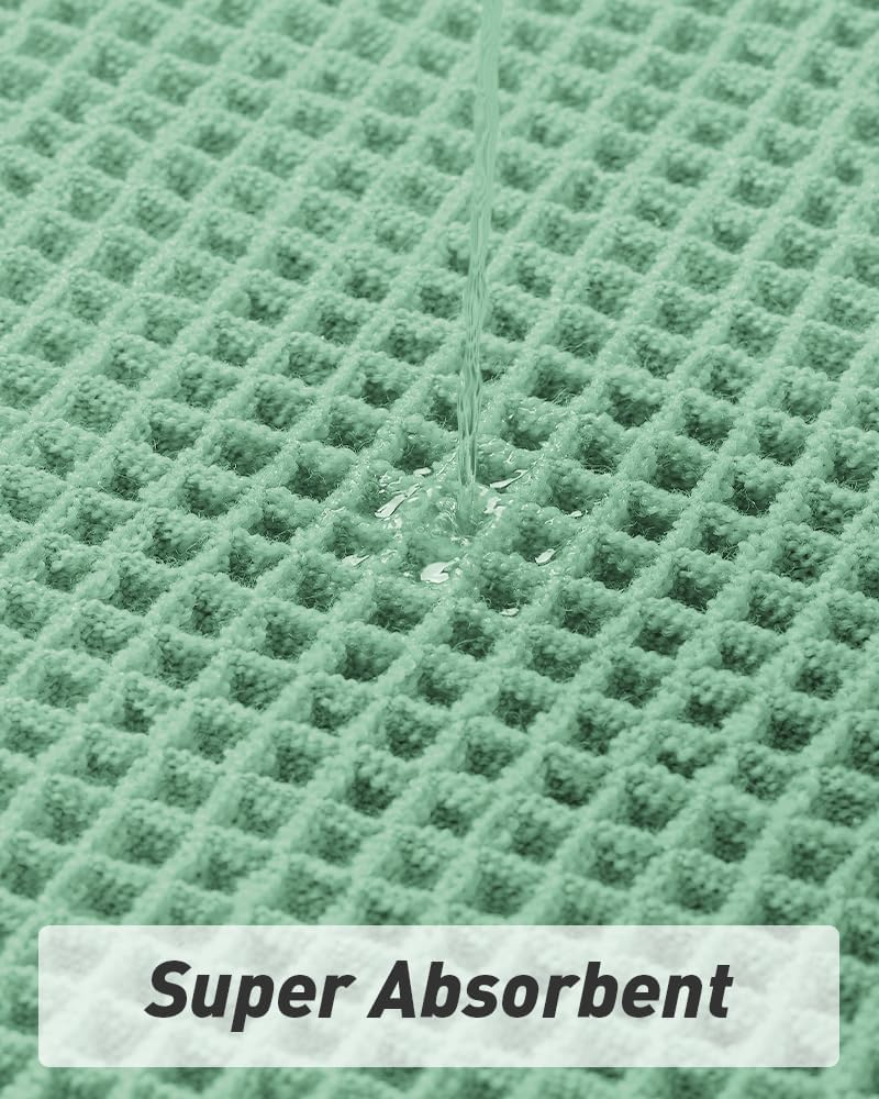 AMOAMI Upgraded Waffle Bath Mat, 24" x 36", Sage