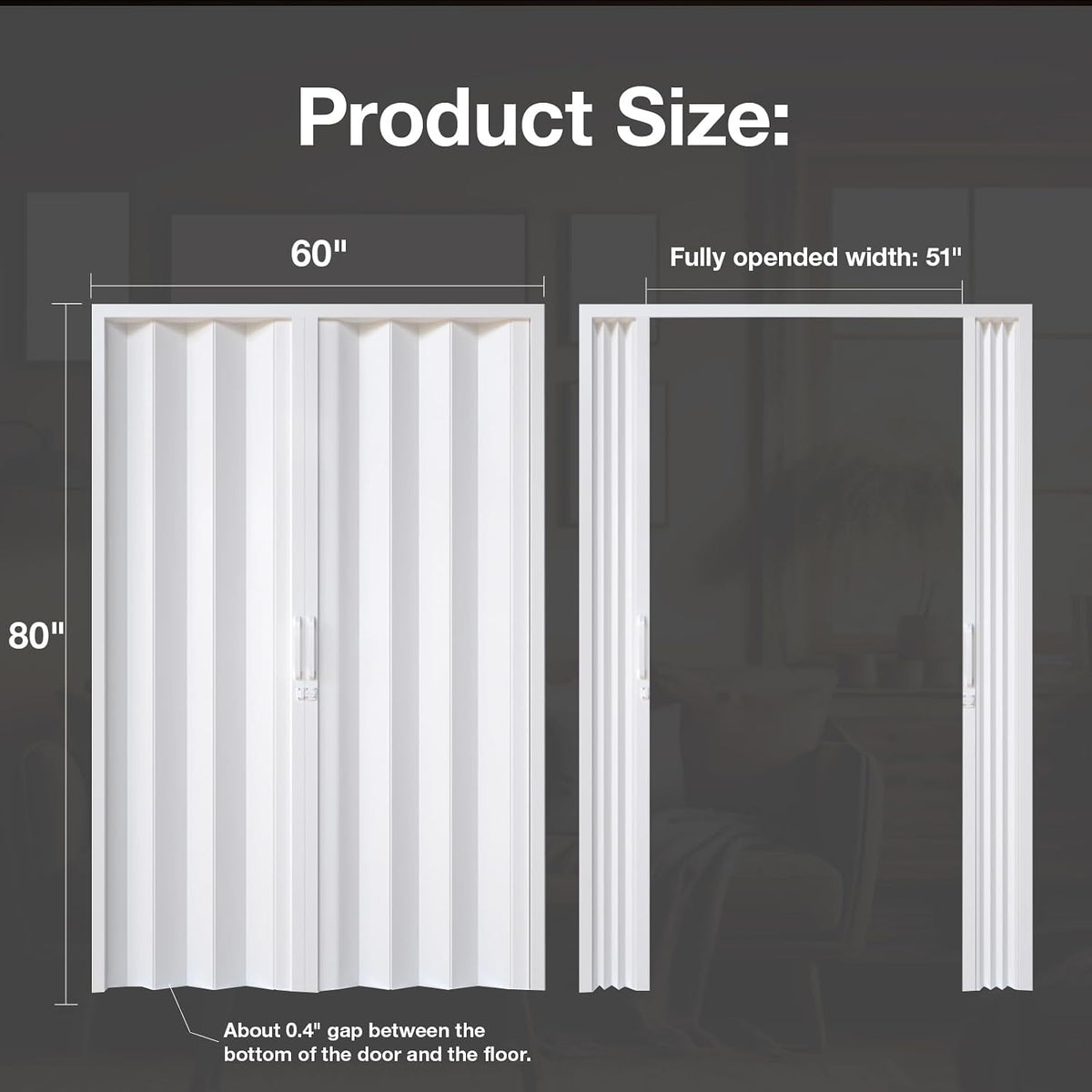 NeatiEase Accordion Door 60x80in,