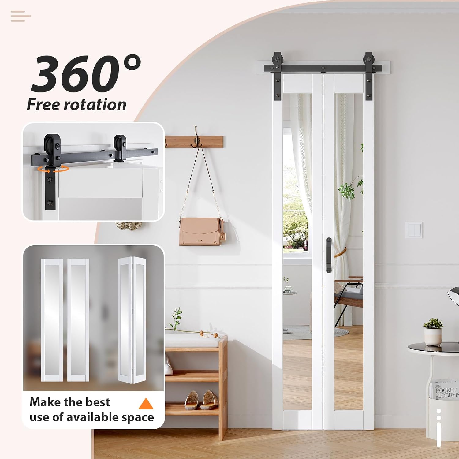 FREDBECK Bifold Barn Door 24x84 (Double 12x84)