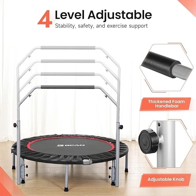 BCAN 40"/48" Foldable Mini Trampoline Max Load 330lbs/440lbs,