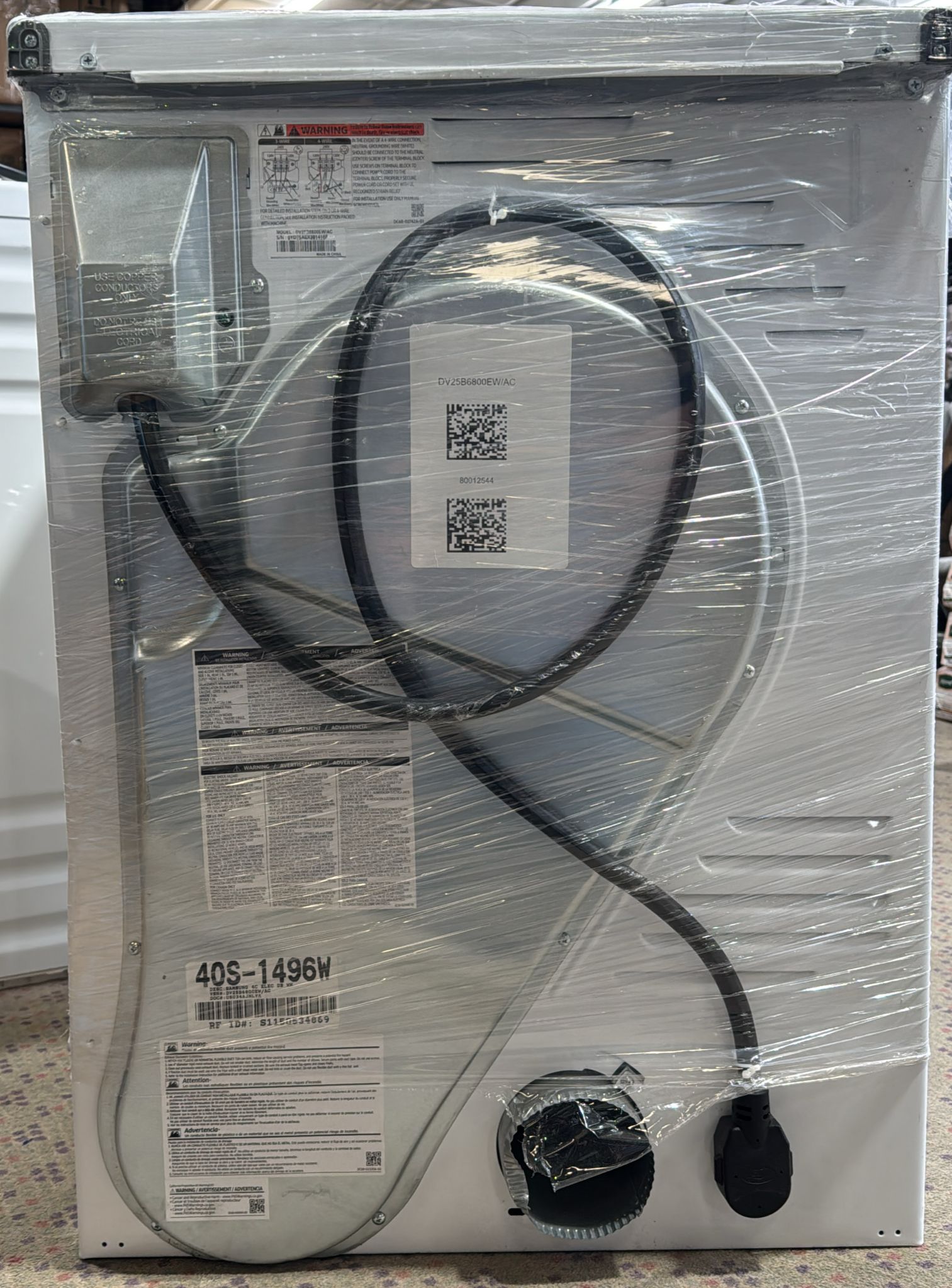 Samsung 4.0 cu. ft Dryer in White DV25B6800EW/AC