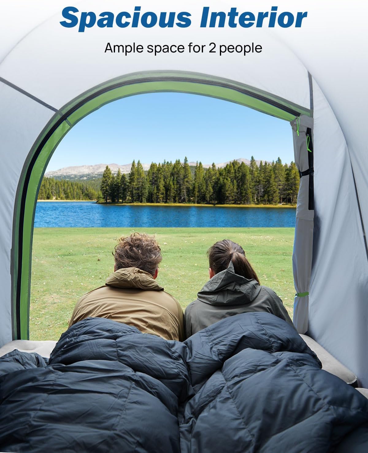 JoyTutus Pickup Truck Tent Waterproof PU2000mm Double Layer, Tent 5.5'-6' Camping