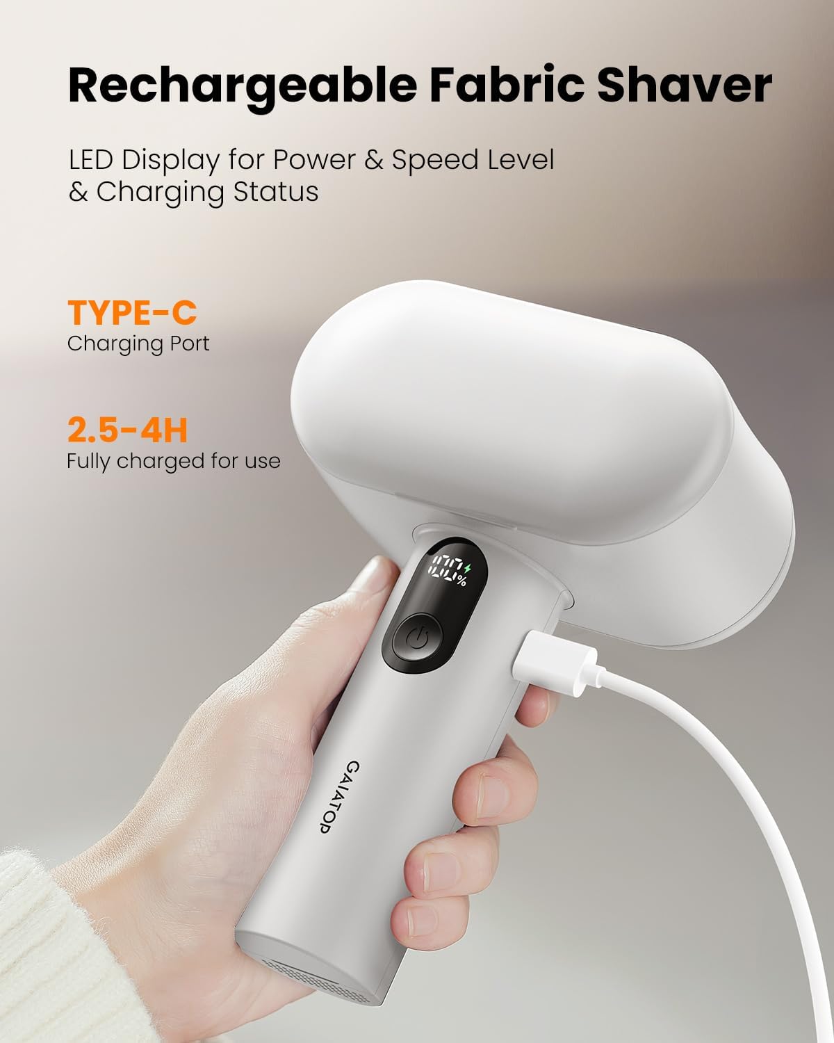 GAIATOP Fabric Lint Shaver, Larger Rechargeable Lint Remover