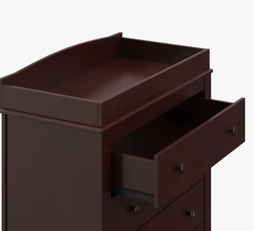Graco Noah 3 Drawer Changing Table Dresser, Includes Interlocking Drawer System, Brown