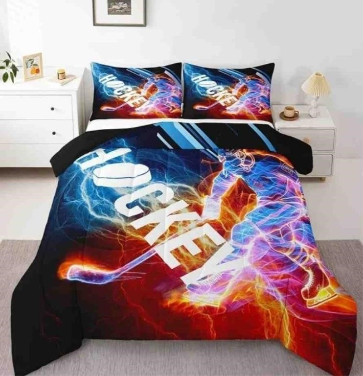 Ice Hockey Comforter Set Twin,