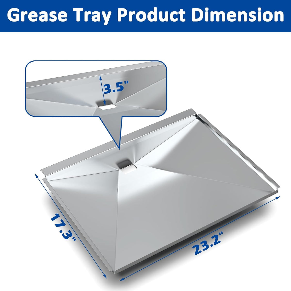 Grease Tray for Napoleon Replacement Parts, Stainless Steels Grease Pan