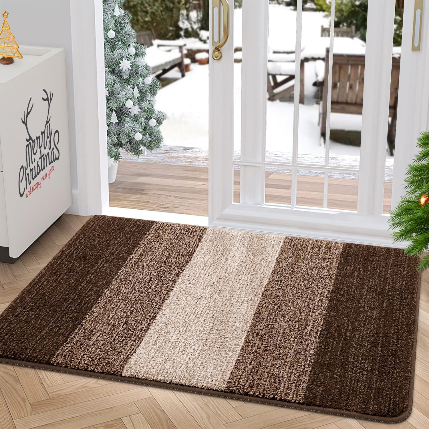 Grandaily Indoor Doormat, Brown,20" x 32"