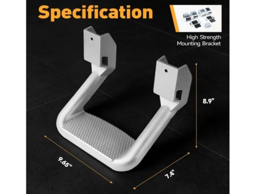 BEZT Silver Aluminum Pickup Truck Steps, (Silver 4pcs)