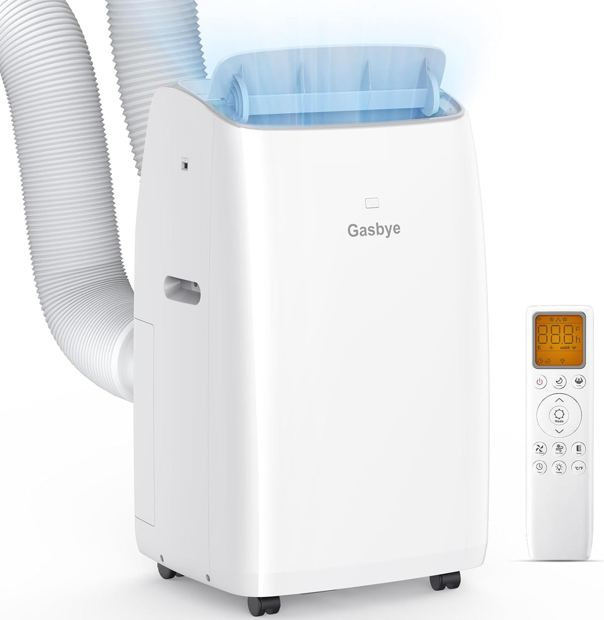 Gasbye Dual Hose Portable Air Conditioner, 15,000BTU, White