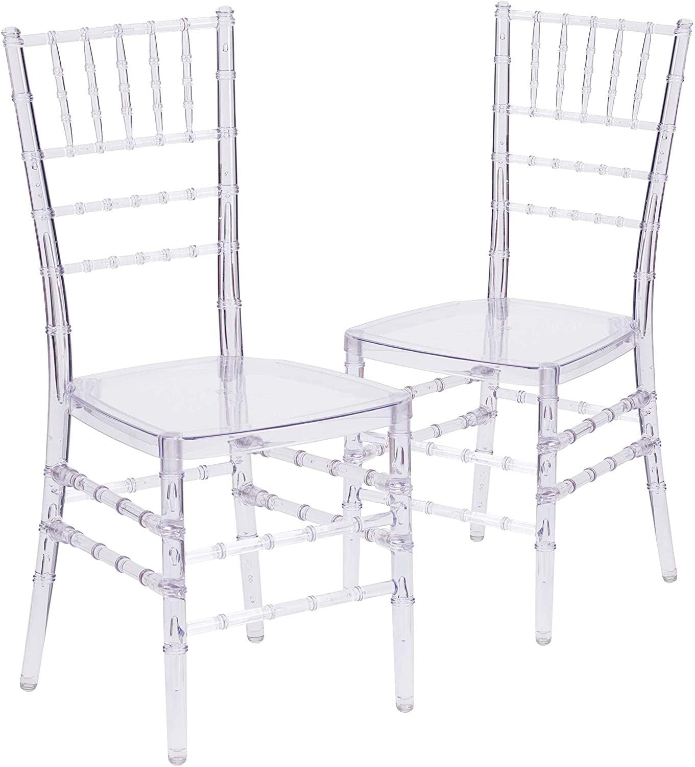 YaocongFurniture Transparent Ice Crystal Chair Party, 2 PACK