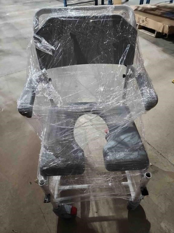 Medline Aluminum Shower Commode Transport Chair, 275 lbs Capacity, Grey