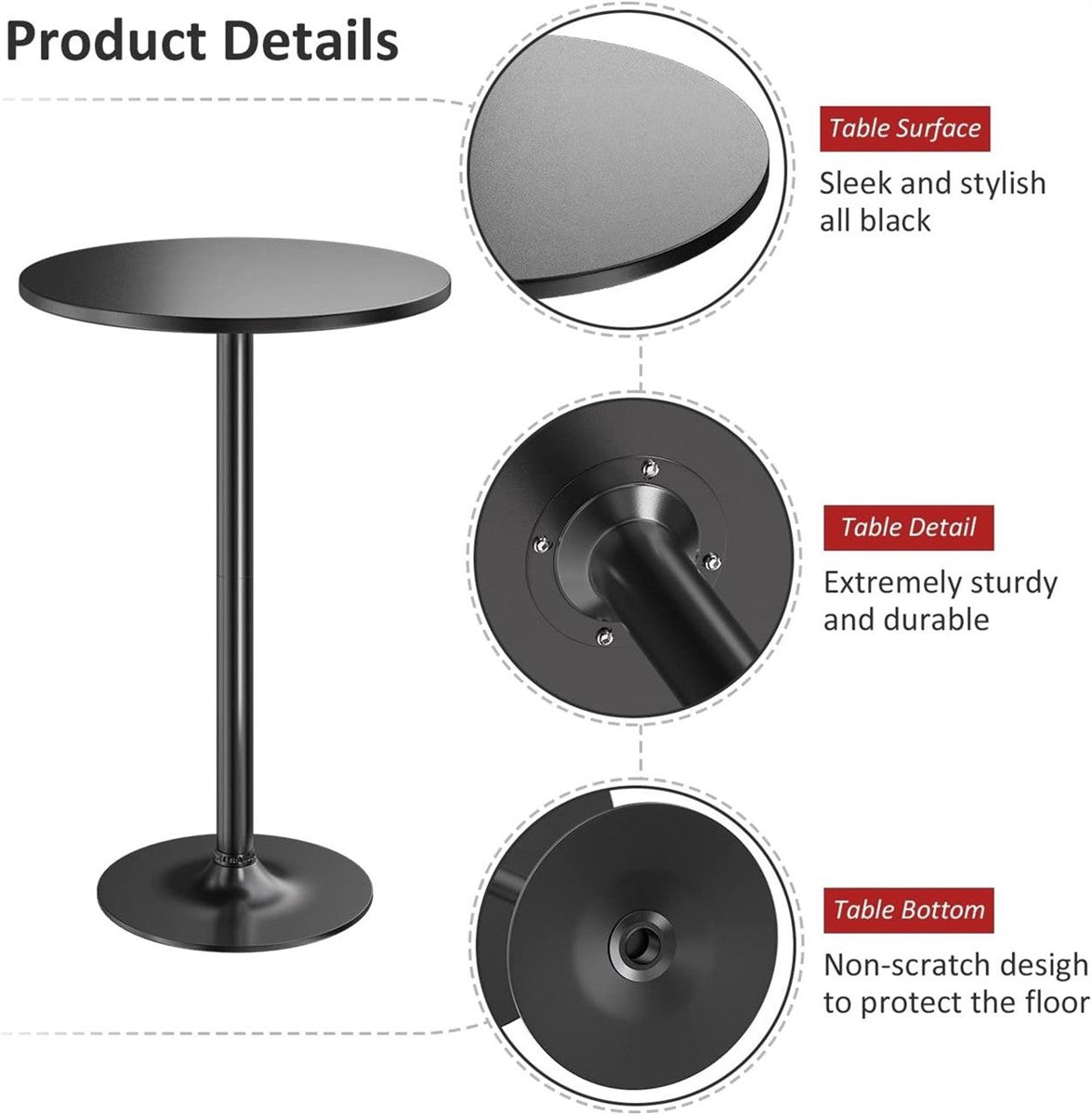 Bistro Table Round Black ER45898
