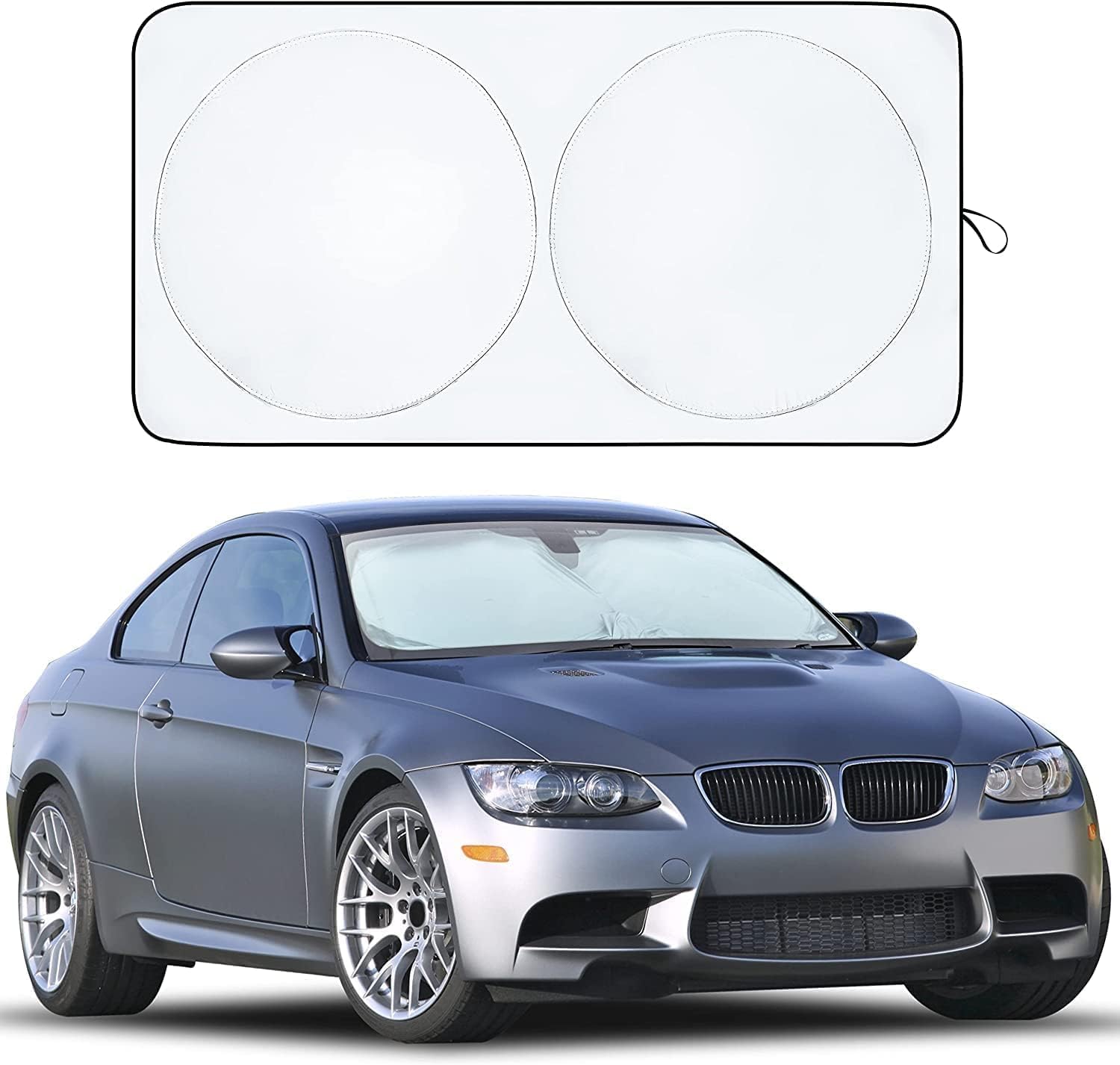EcoNour Car Windshield Sun Shade with Storage Pouch (64x32 inches)