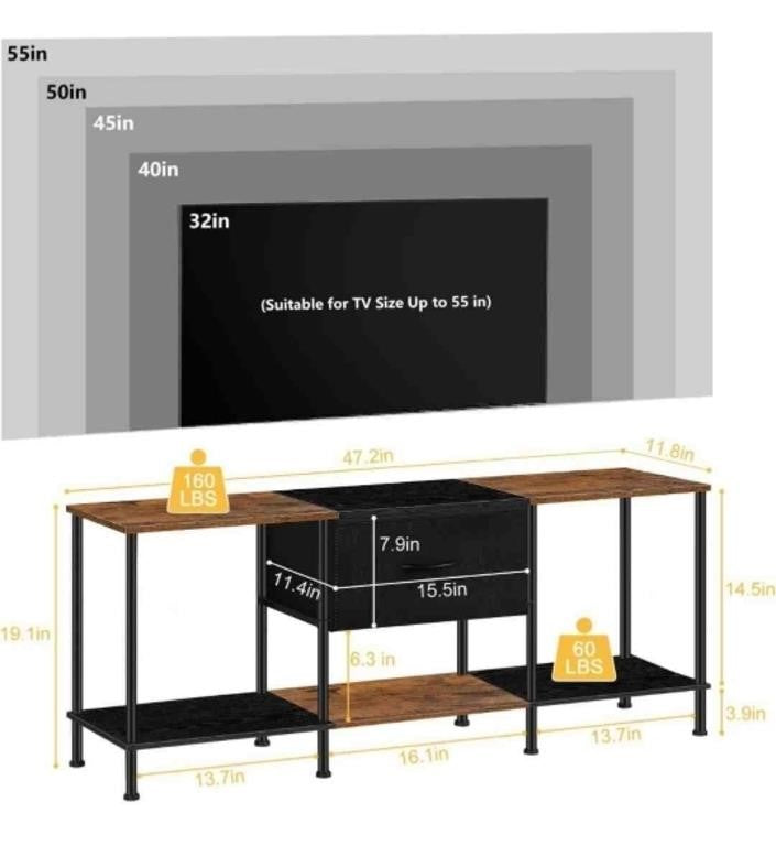 Vrisa TV Stand for 50/55 inch Television