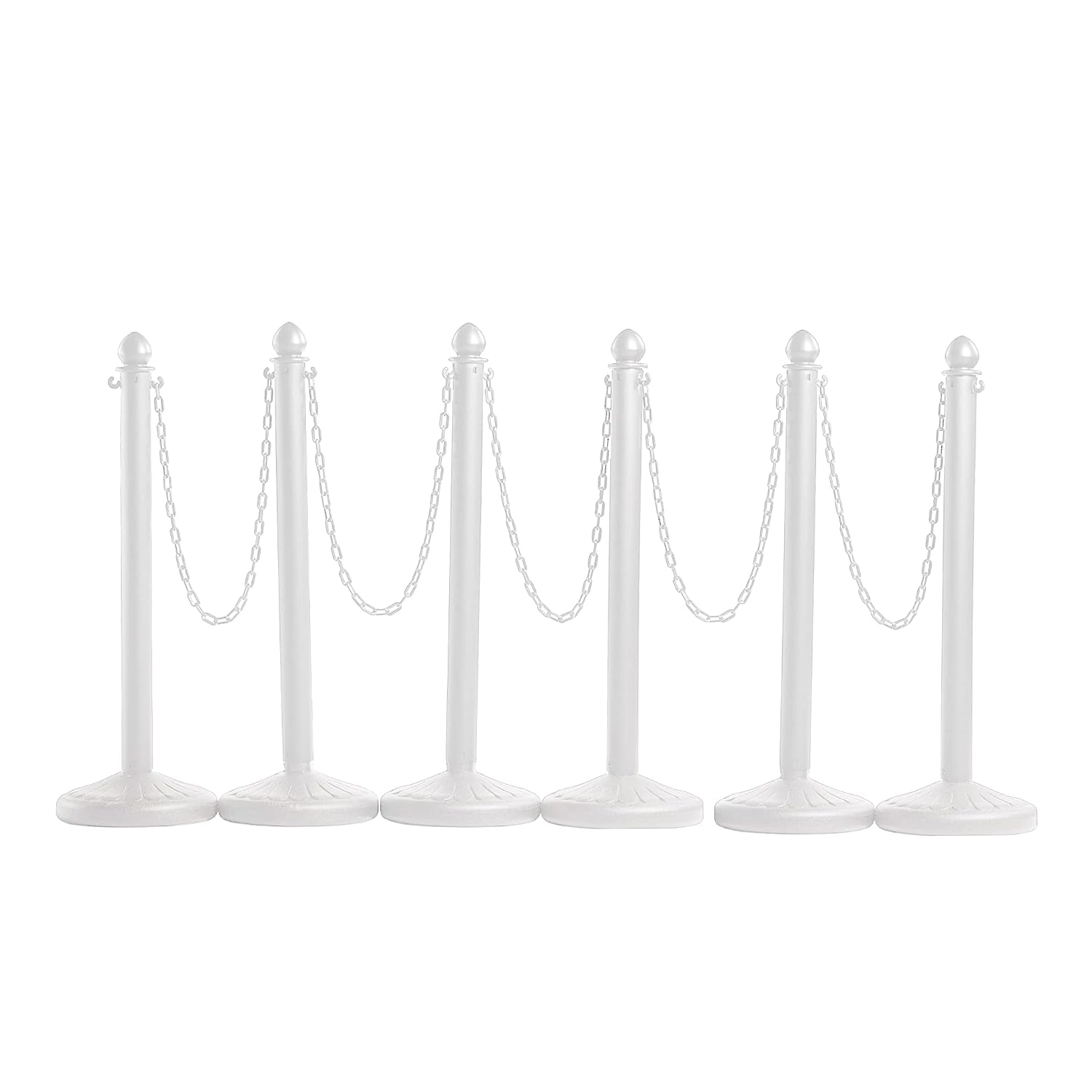 Montour Line Plastic Stanchion White 2.5 Inch, 6-Pack