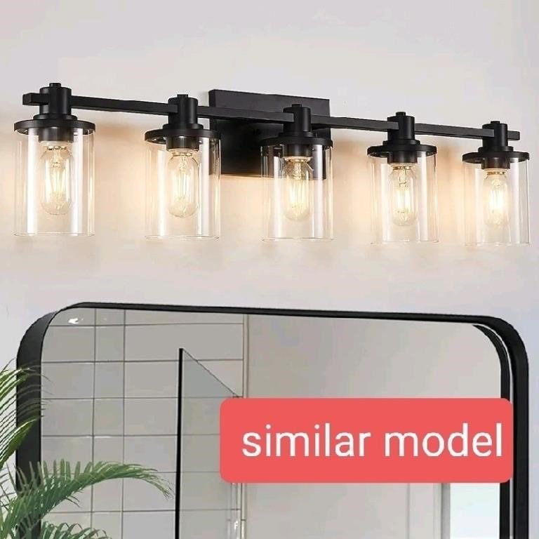 5 Light Bathroom Vanity Light, Modern Black Bathro
