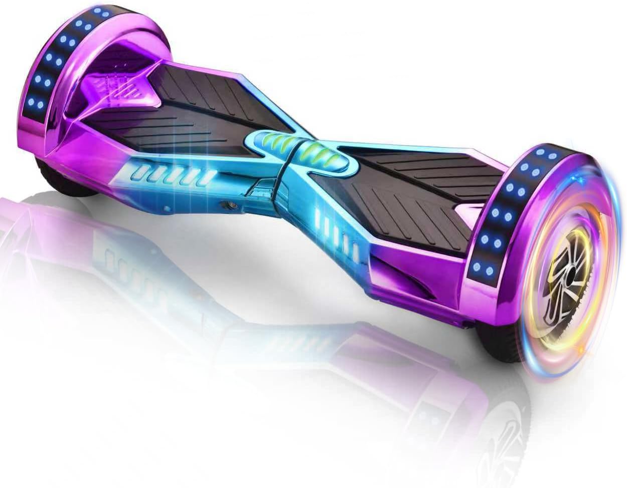 Weelmotion 8“Off-Road Chrome, Dual 300W Motor Purple Blue