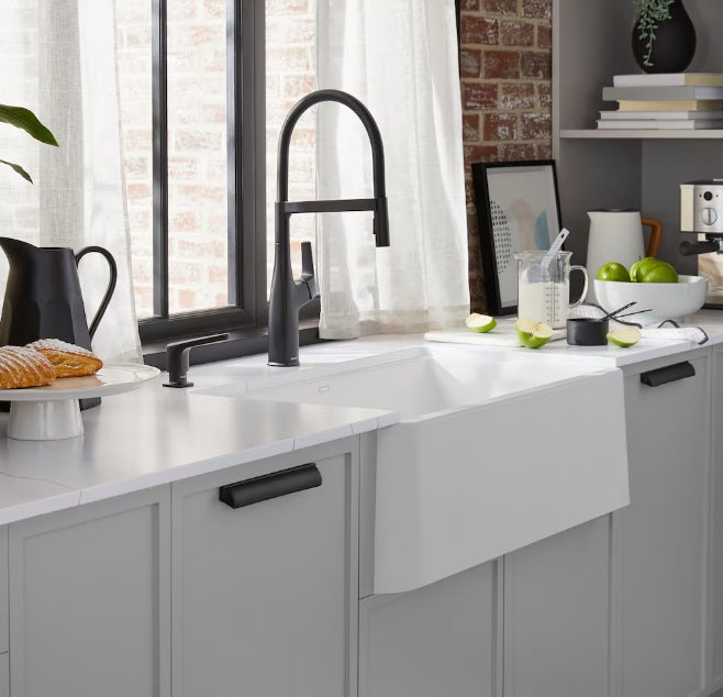 Blanco IKON SILGRANIT 33 in. Single Bowl Farmhouse Apron-Front Kitchen Sink - White