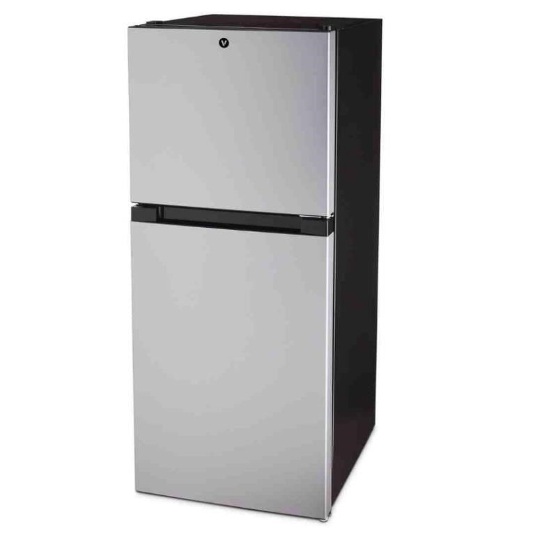 Vida by PADERNO 2-Door Stainless Steel Look Fridge, 4.5 Cu-Ft, 043-1505-2