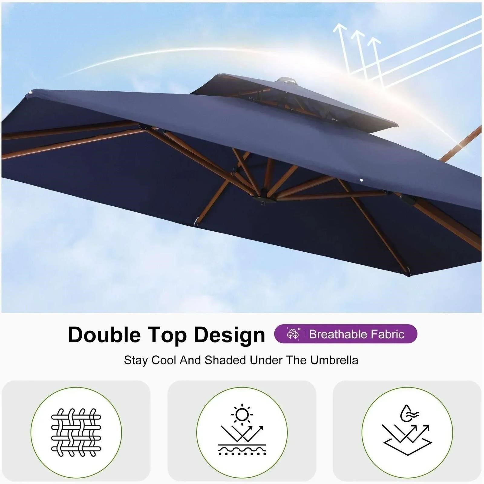 9 x 12 ft Rectangular Patio Umbrella ET47361