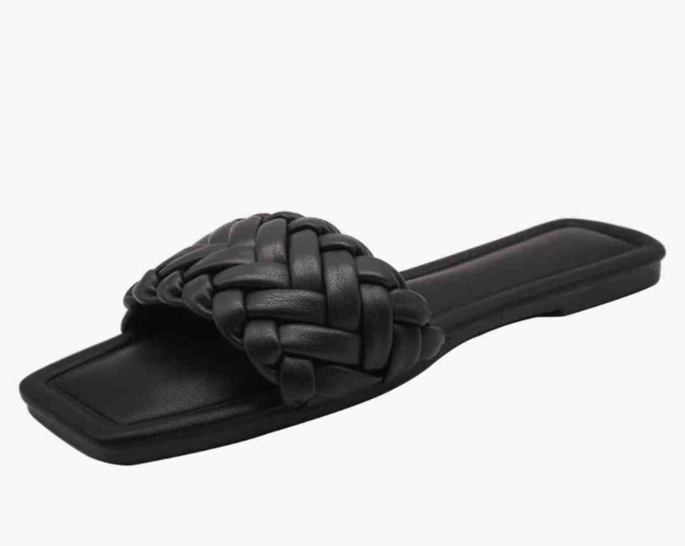 Primark Womens Flat Slide Sandals, Black, SIZE 9