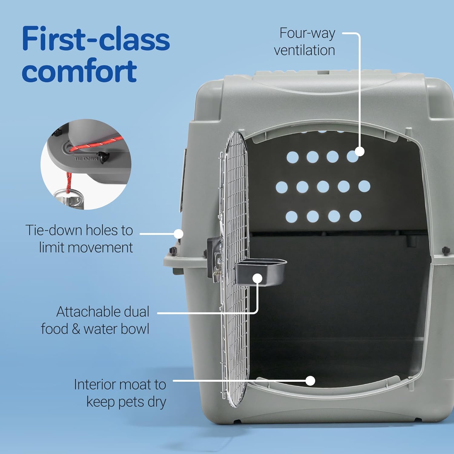 Petmate Sky Kennel - For Air and Travel, 50-70 lbs, 36 Inches