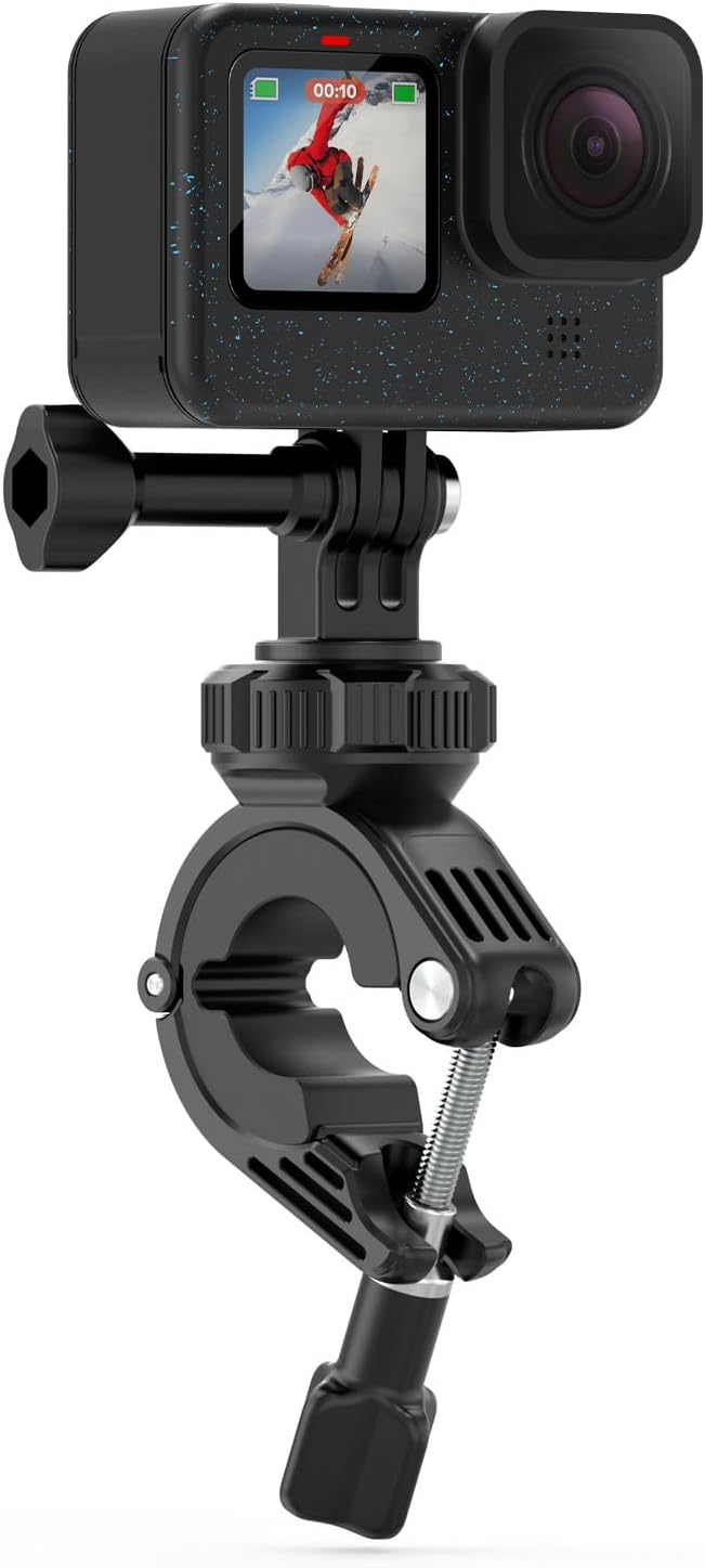 Sametop Handlebar Bike Pole Mount Motorcycle Clamp Mount Compatible with GoPro Hero 13 12 11 10 9 8 7 6 5 Session DJI Action Cameras - 360 Degree Rotation