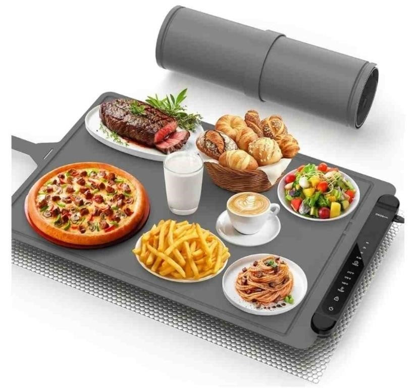 Food Warming Mat Electric Tray: Adjustable Silicone Heating Pad