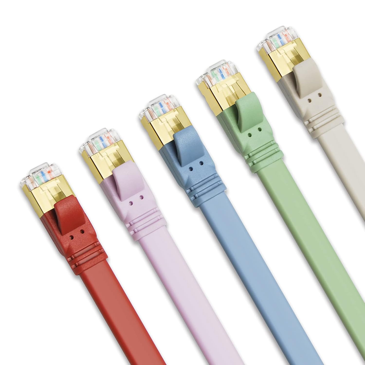 Yauhody CAT8 Ethernet Cable 3ft (5 Pack) Morandi Colors,