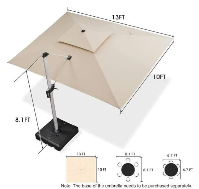 Beige 10x13 Cantilever Umbrella EN44579