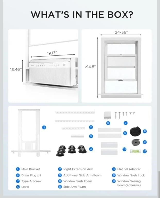 Midea 12,000 BTU U Shaped Smart Inverter Window Air Conditioner - Cools 550 Sq Ft