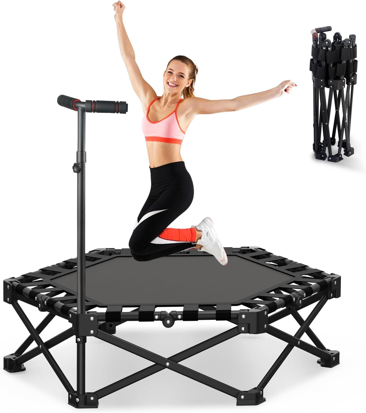 Foldable Mini Trampoline — One-Step Fold & Open, 42"