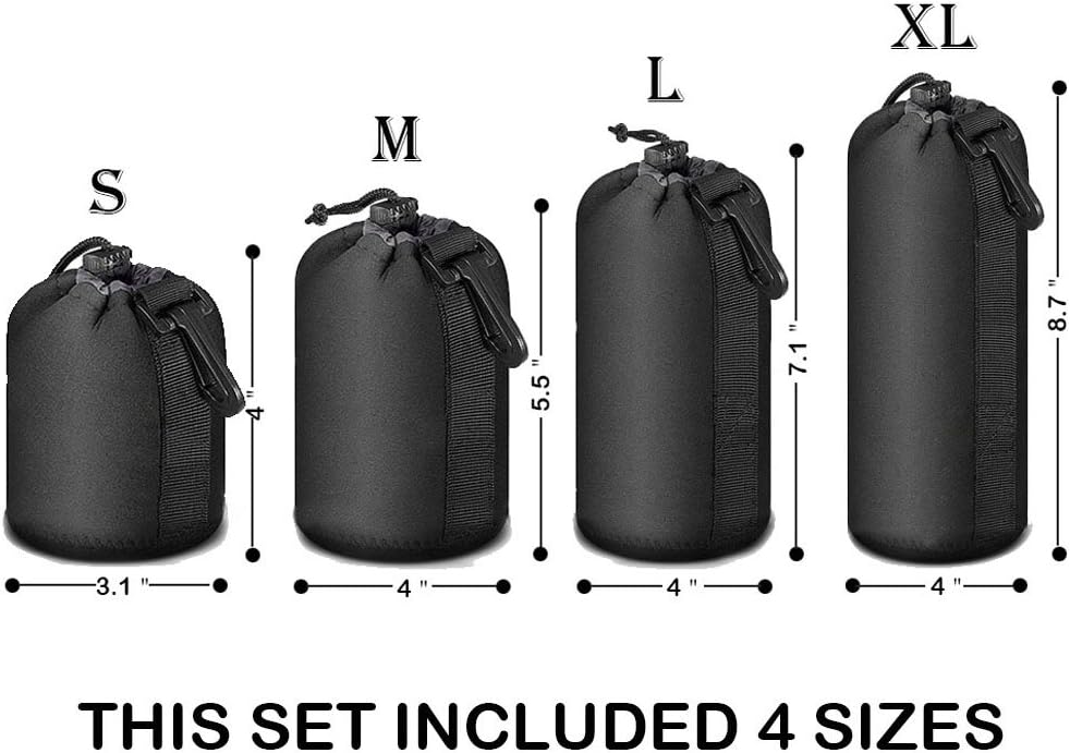 Selens 4 pcs Black Protective DSLR Ca