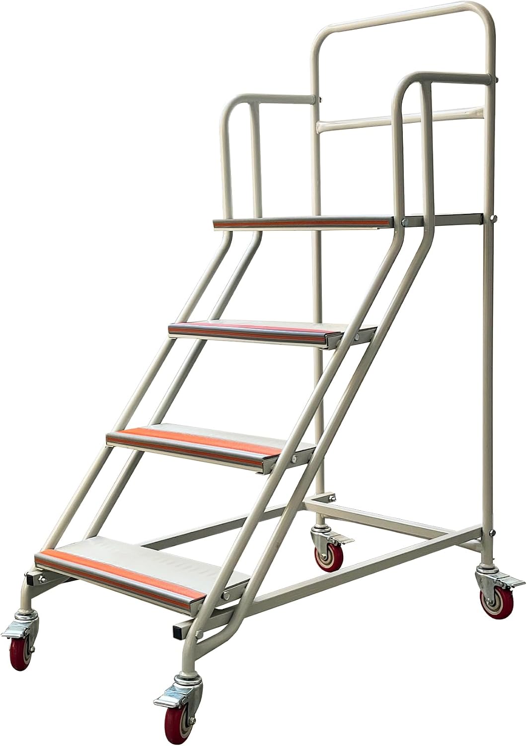 Rolling Industrial & Warehouse 4 Steps Ladder with Wheels, 39.4" Height