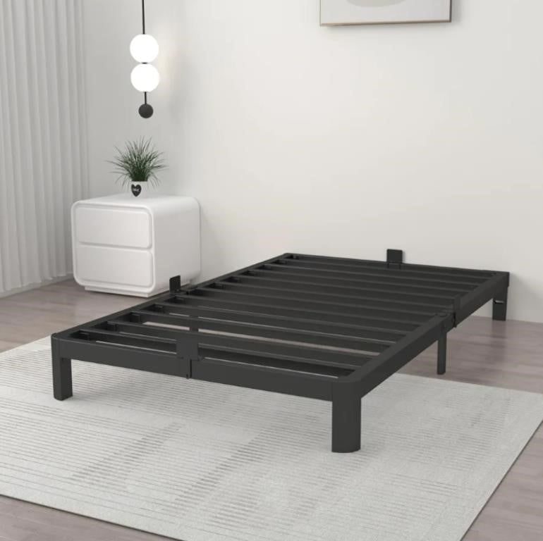ITIMIDI 6 Inch Twin Bed Frame, No Box Spring, Black