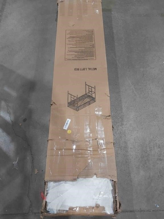 JURMERRY Metal Loft Bed with Desk & 2 Built-in Ladders