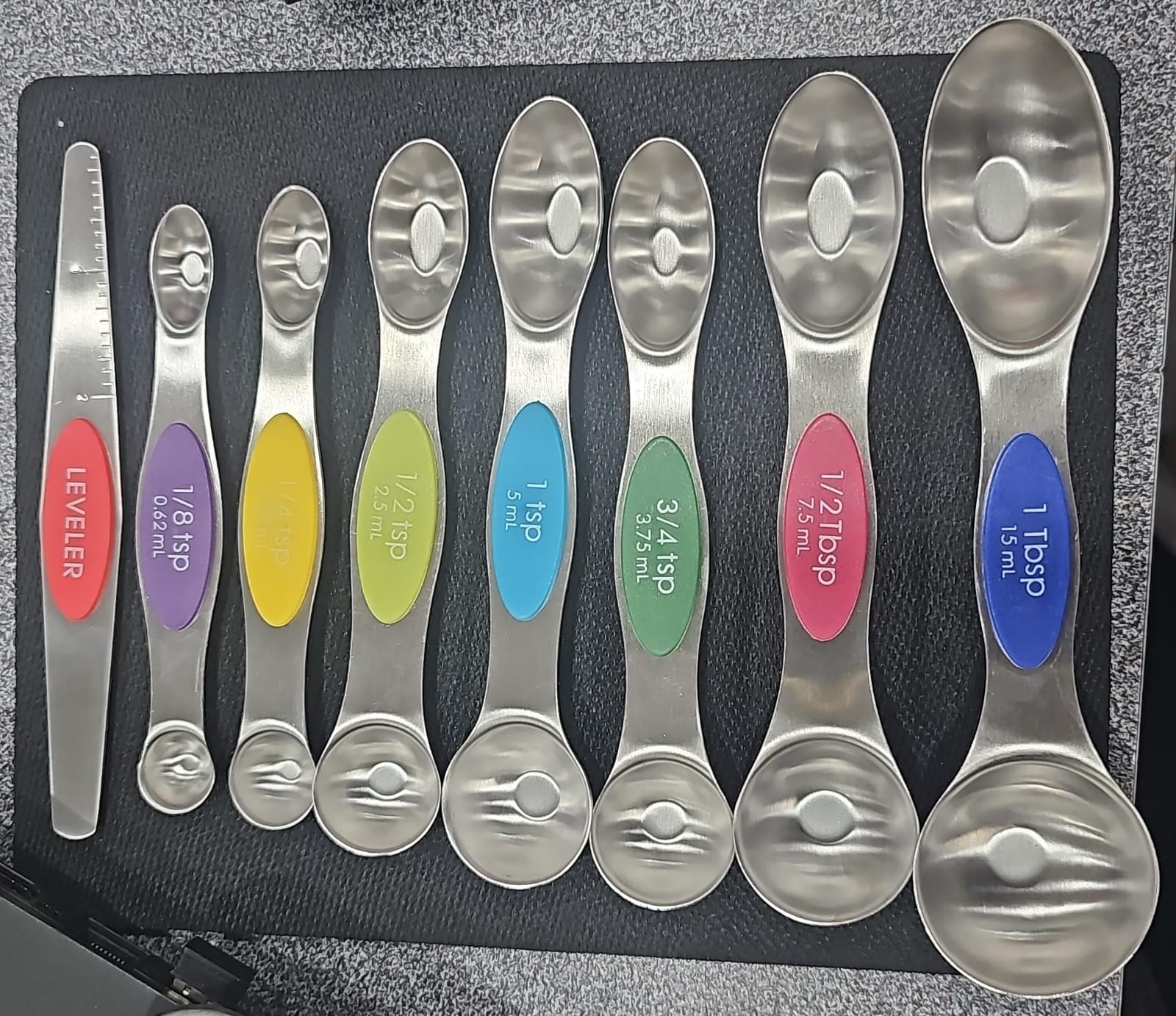 Magnetic Measuring Spoons Set, Dual Sided, Stainless Steel