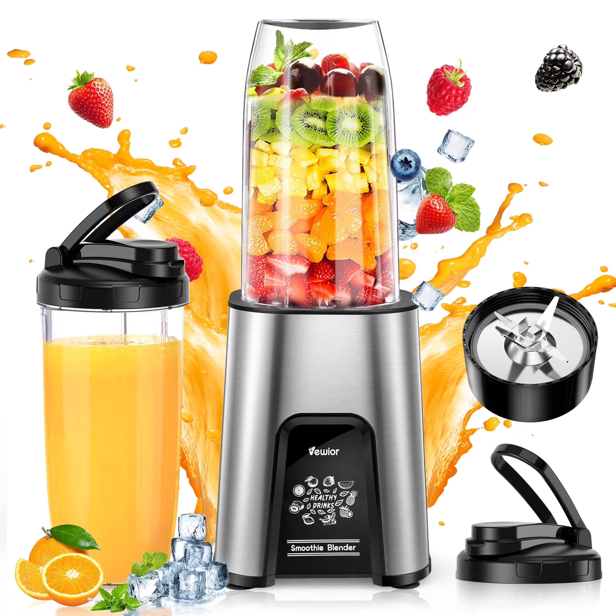 Vewior 1000W Smoothie Blender for Shakes and Smoothies, with 2 * 22Oz Smoothie Cups